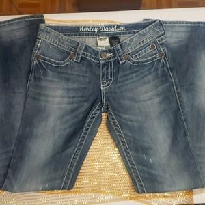 Harley Davidson Womens Jeans..Size 4 Long..Distressed